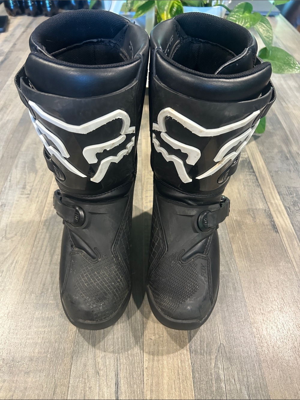 Fox Kids Black Boots with White Logo Accents